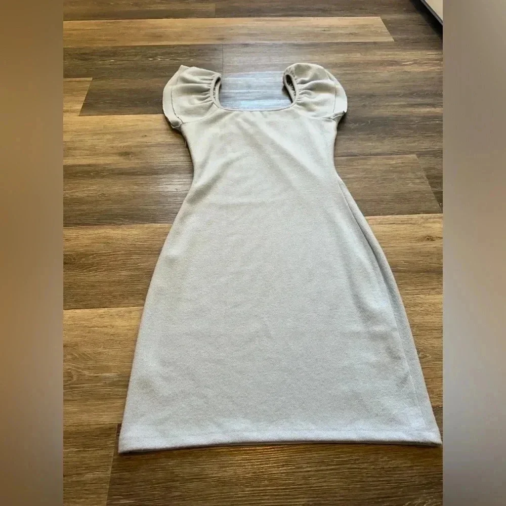 MAZIK Women’s Baby Blue Ruffle Shoulder Sweater Dress Size Small NWT - Picture 11 of 12